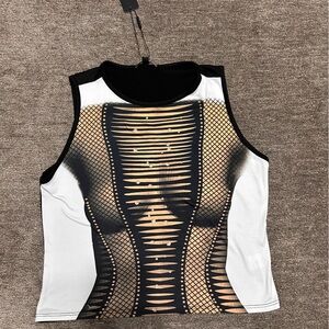 Fashion Nova Black and Tan Tank Top